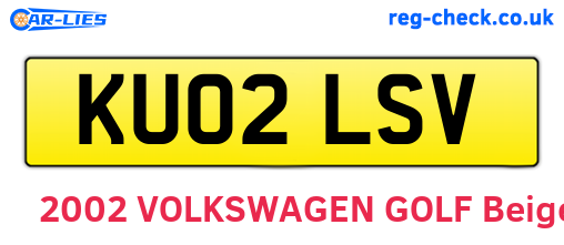 KU02LSV are the vehicle registration plates.