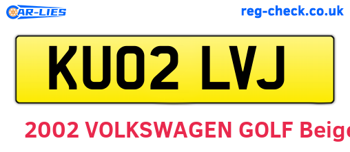 KU02LVJ are the vehicle registration plates.