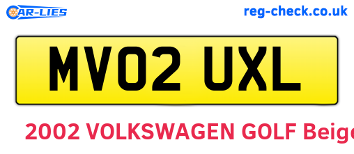 MV02UXL are the vehicle registration plates.