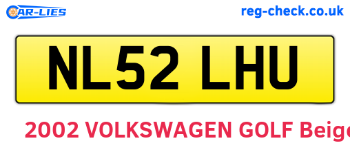 NL52LHU are the vehicle registration plates.