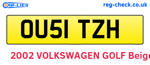 OU51TZH are the vehicle registration plates.