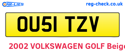 OU51TZV are the vehicle registration plates.