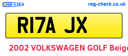 R17AJX are the vehicle registration plates.