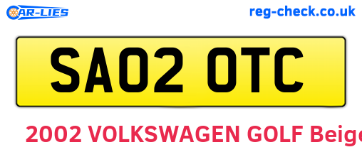 SA02OTC are the vehicle registration plates.