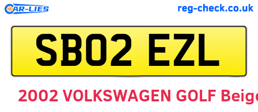 SB02EZL are the vehicle registration plates.