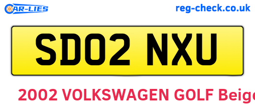 SD02NXU are the vehicle registration plates.