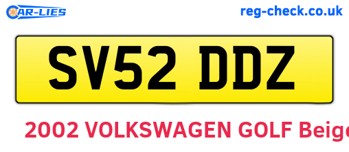 SV52DDZ are the vehicle registration plates.