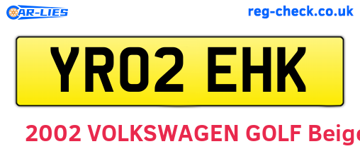 YR02EHK are the vehicle registration plates.