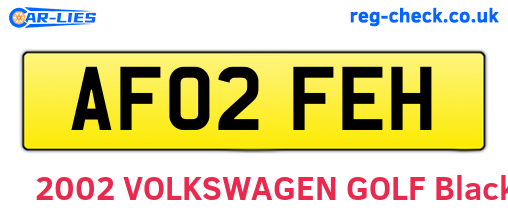 AF02FEH are the vehicle registration plates.