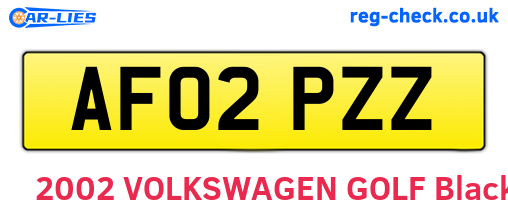 AF02PZZ are the vehicle registration plates.