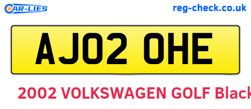 AJ02OHE are the vehicle registration plates.