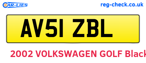 AV51ZBL are the vehicle registration plates.