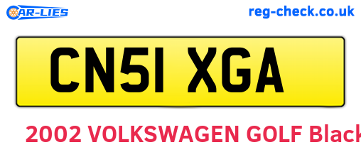 CN51XGA are the vehicle registration plates.