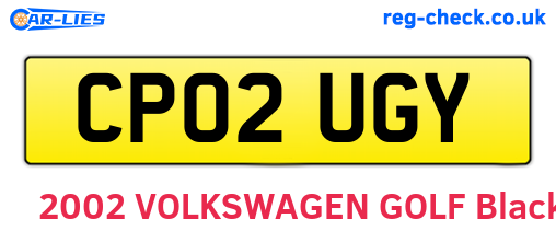 CP02UGY are the vehicle registration plates.