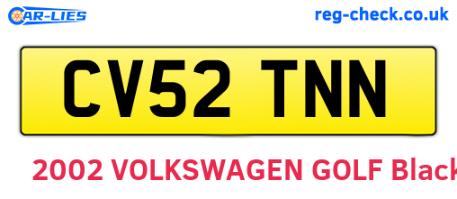 CV52TNN are the vehicle registration plates.