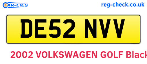 DE52NVV are the vehicle registration plates.