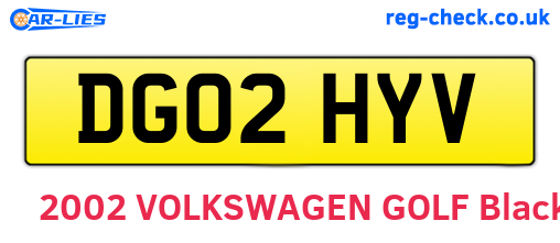 DG02HYV are the vehicle registration plates.