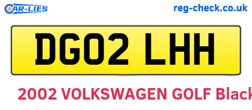 DG02LHH are the vehicle registration plates.