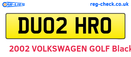 DU02HRO are the vehicle registration plates.
