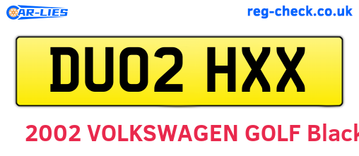 DU02HXX are the vehicle registration plates.