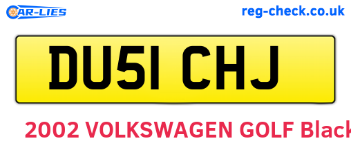 DU51CHJ are the vehicle registration plates.
