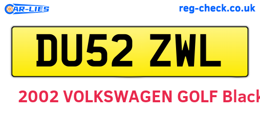 DU52ZWL are the vehicle registration plates.