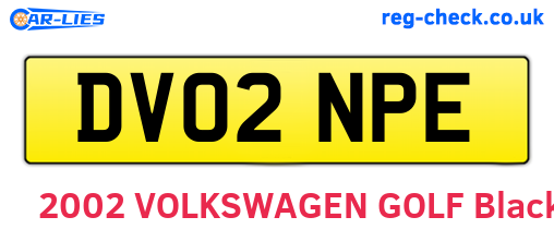 DV02NPE are the vehicle registration plates.