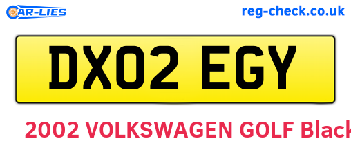 DX02EGY are the vehicle registration plates.