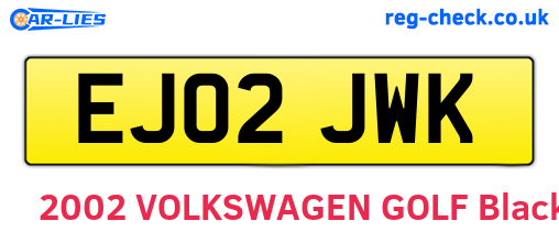 EJ02JWK are the vehicle registration plates.