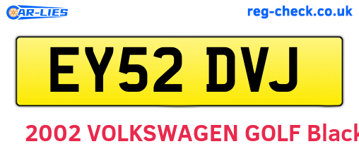 EY52DVJ are the vehicle registration plates.