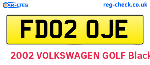FD02OJE are the vehicle registration plates.