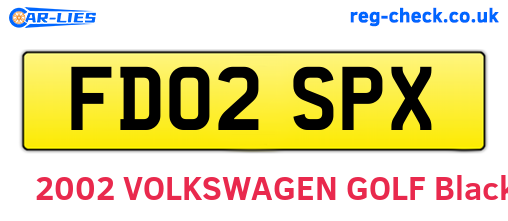 FD02SPX are the vehicle registration plates.