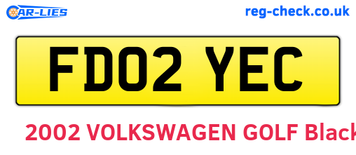 FD02YEC are the vehicle registration plates.