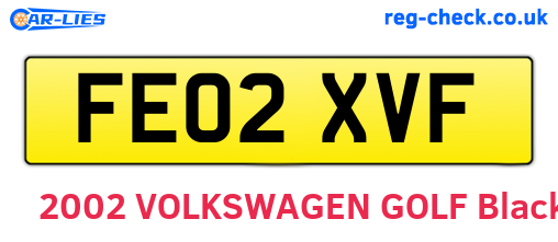 FE02XVF are the vehicle registration plates.