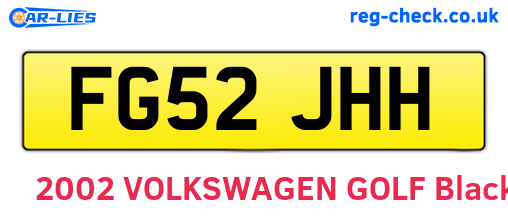 FG52JHH are the vehicle registration plates.