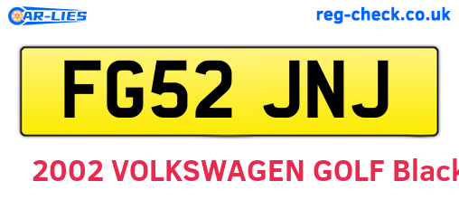 FG52JNJ are the vehicle registration plates.
