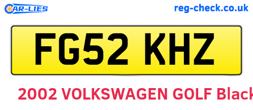 FG52KHZ are the vehicle registration plates.