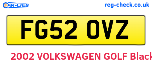 FG52OVZ are the vehicle registration plates.