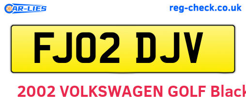 FJ02DJV are the vehicle registration plates.