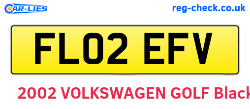 FL02EFV are the vehicle registration plates.