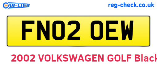 FN02OEW are the vehicle registration plates.