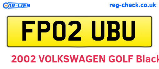 FP02UBU are the vehicle registration plates.