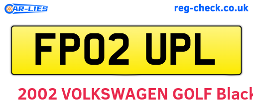 FP02UPL are the vehicle registration plates.