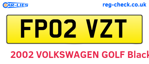 FP02VZT are the vehicle registration plates.