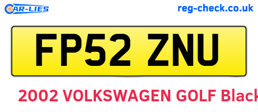 FP52ZNU are the vehicle registration plates.