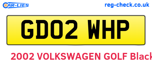 GD02WHP are the vehicle registration plates.