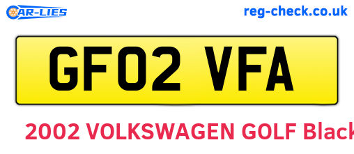 GF02VFA are the vehicle registration plates.