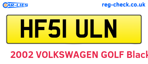 HF51ULN are the vehicle registration plates.