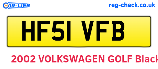 HF51VFB are the vehicle registration plates.
