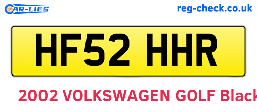 HF52HHR are the vehicle registration plates.